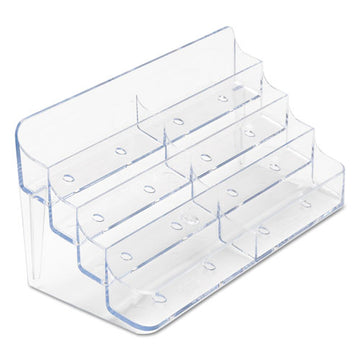 deflecto® 8-pocket Business Card Holder, Holds 400 Cards, 7.78 X 3.5 X 3.38, Plastic, Clear freeshipping - TVN Wholesale